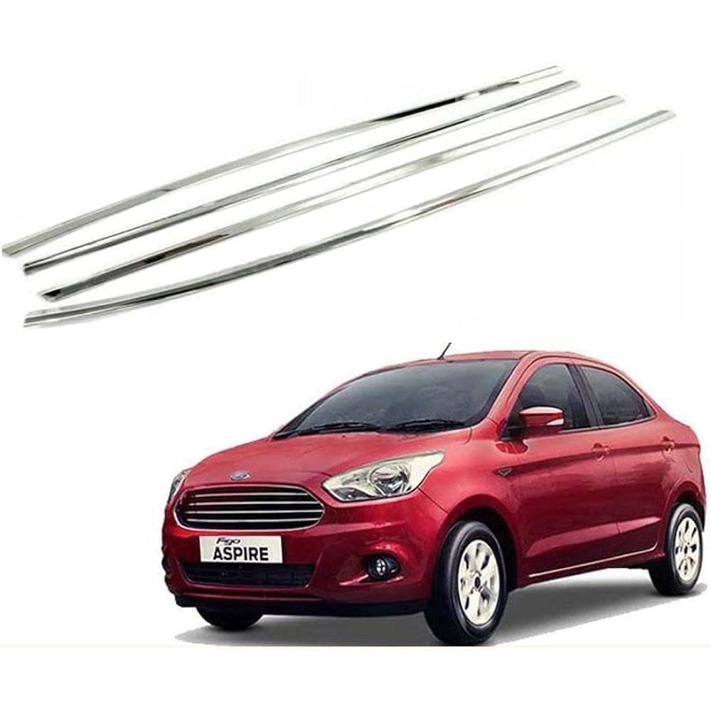 Window Lower Garnish Stainless Steel Chrome Finish Exterior for  Figo Aspire